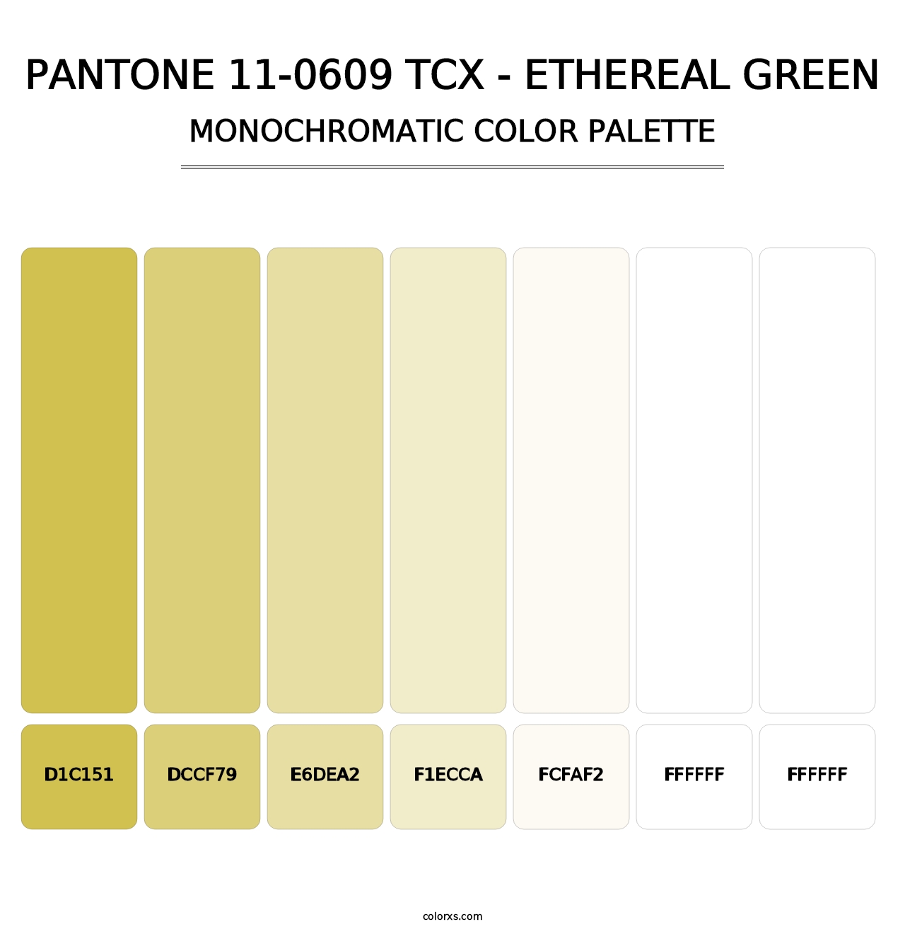 PANTONE 11-0609 TCX - Ethereal Green - Monochromatic Color Palette