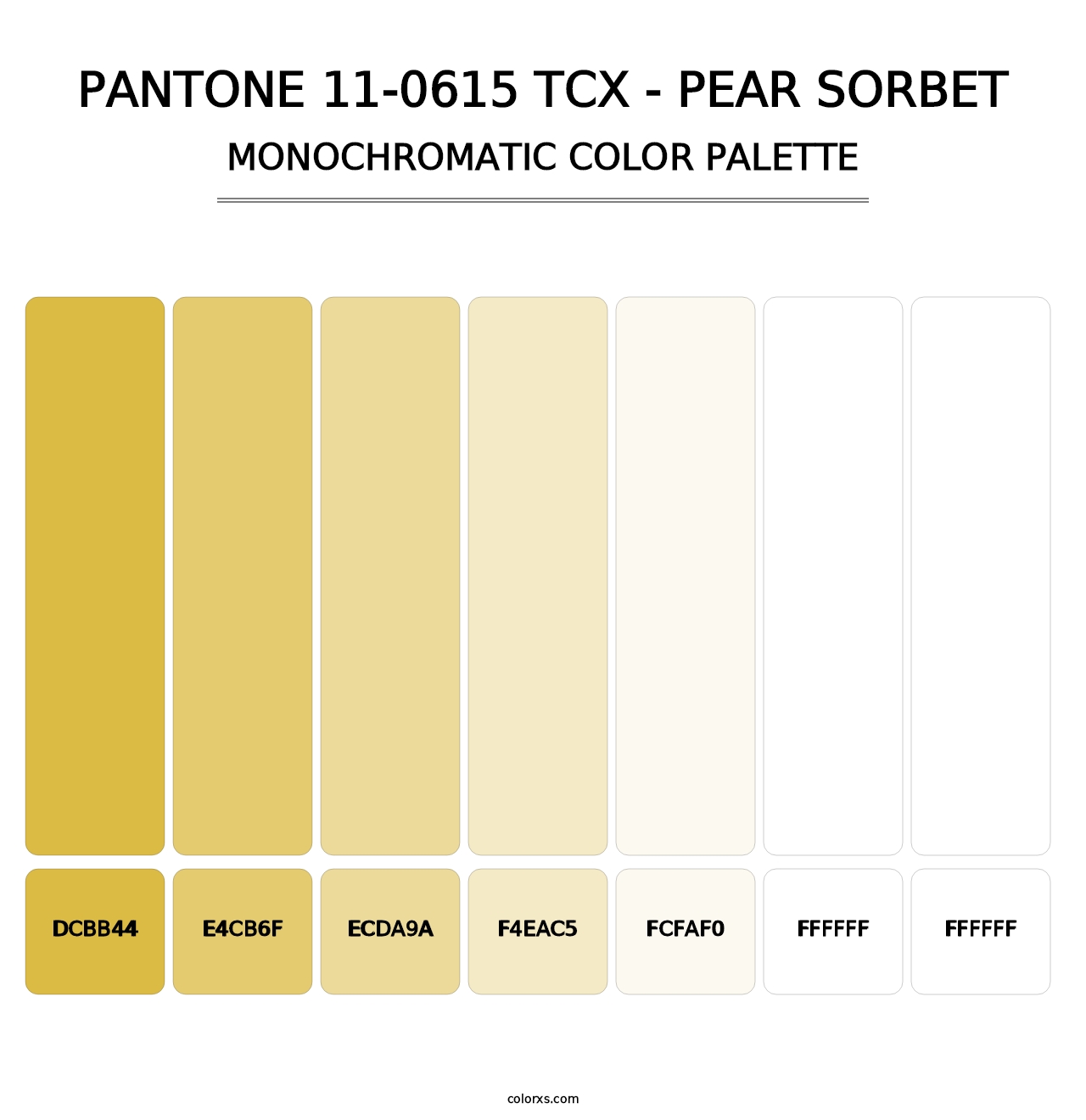 PANTONE 11-0615 TCX - Pear Sorbet - Monochromatic Color Palette