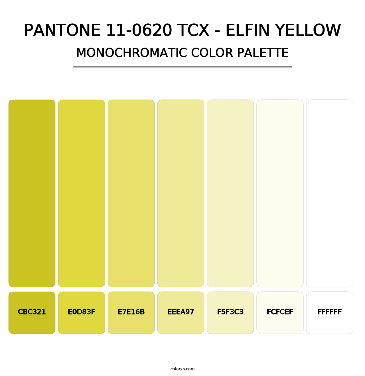 PANTONE 11-0620 TCX - Elfin Yellow - Monochromatic Color Palette