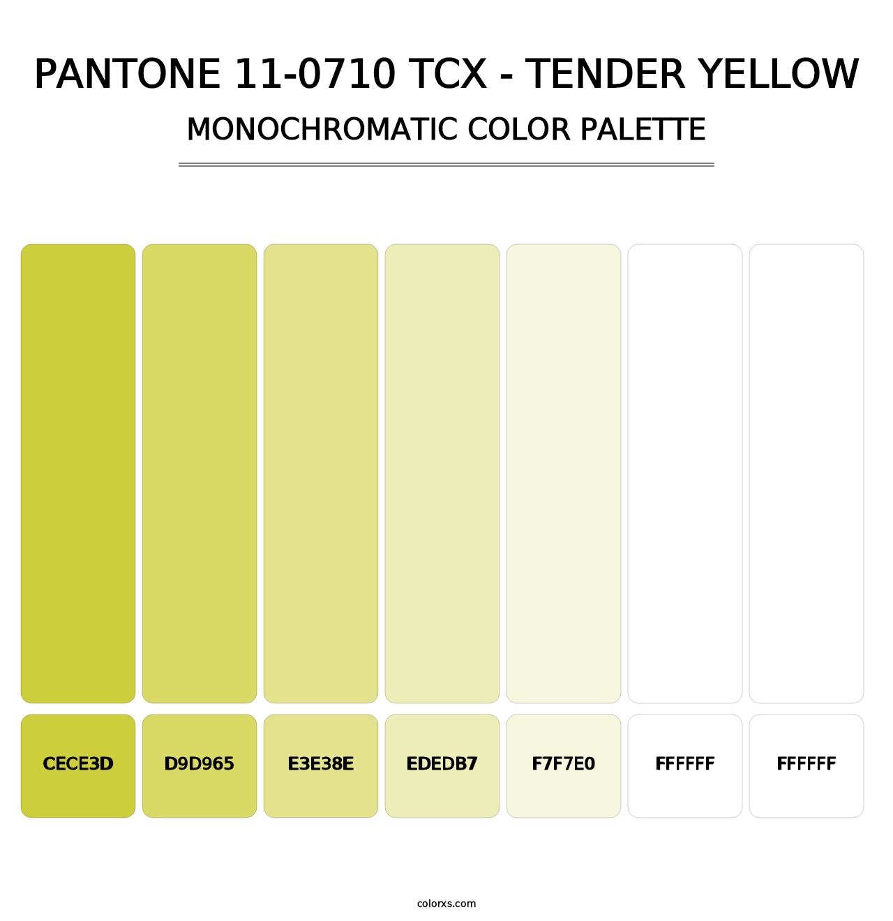 PANTONE 11-0710 TCX - Tender Yellow - Monochromatic Color Palette