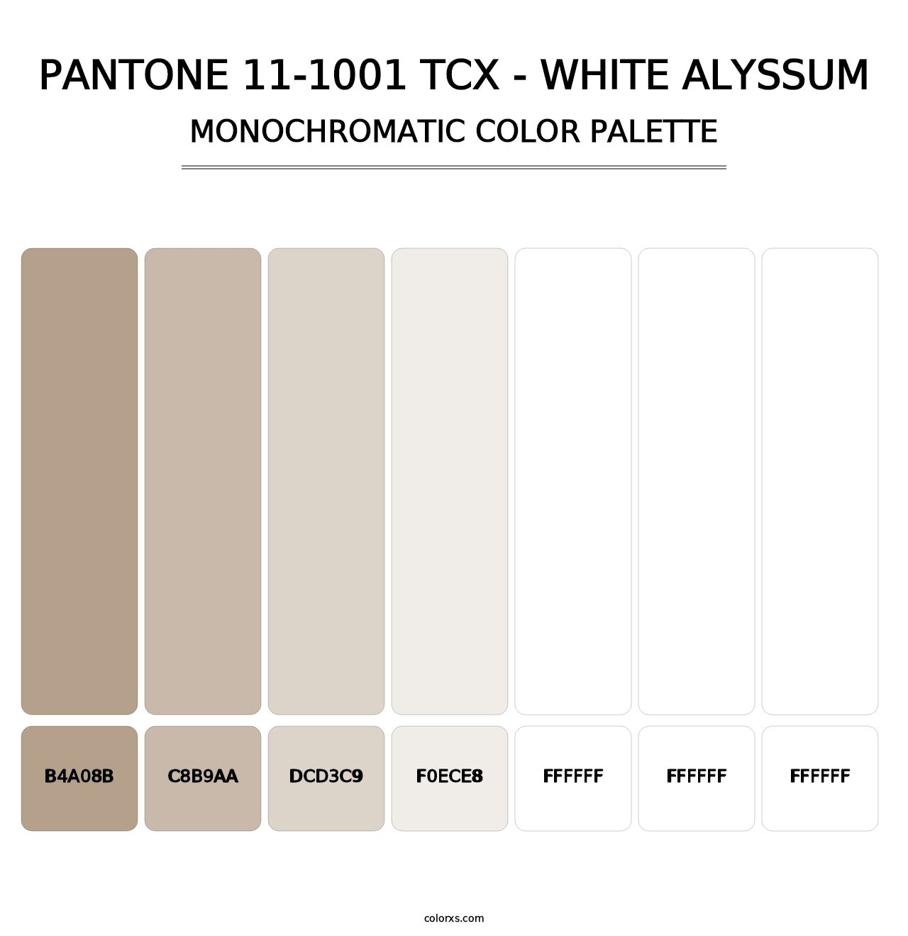 PANTONE 11-1001 TCX - White Alyssum - Monochromatic Color Palette