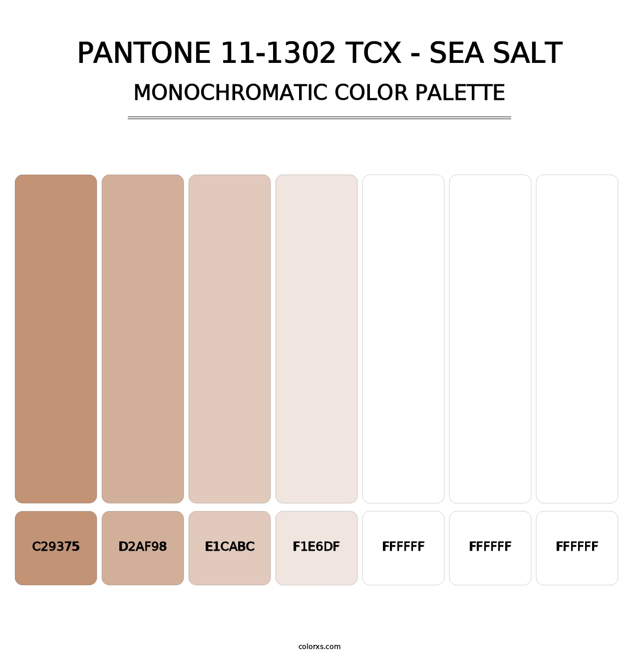 PANTONE 11-1302 TCX - Sea Salt - Monochromatic Color Palette