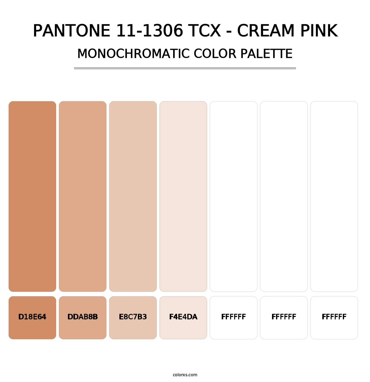 PANTONE 11-1306 TCX - Cream Pink - Monochromatic Color Palette