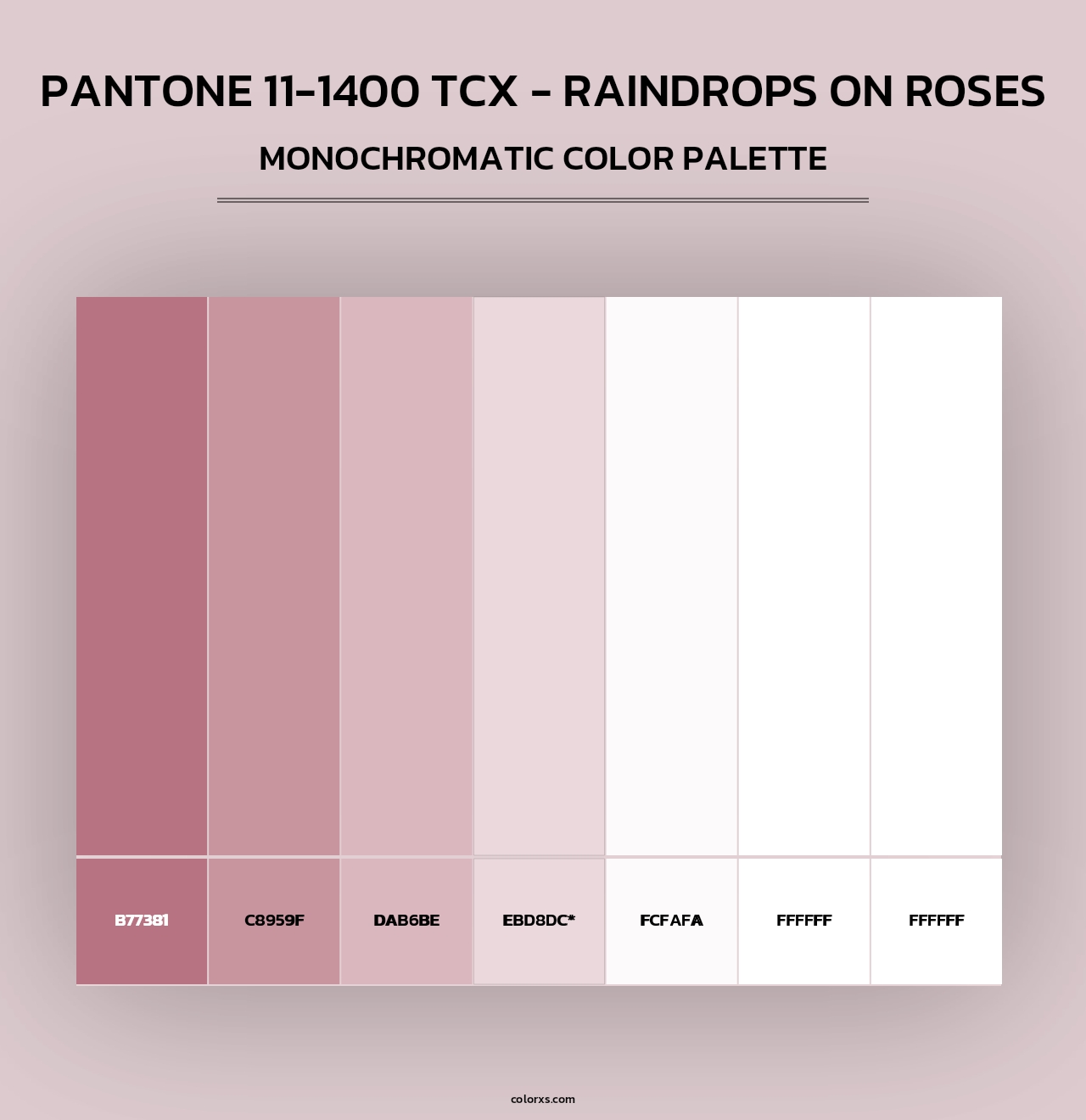 PANTONE 11-1400 TCX - Raindrops on Roses - Monochromatic Color Palette
