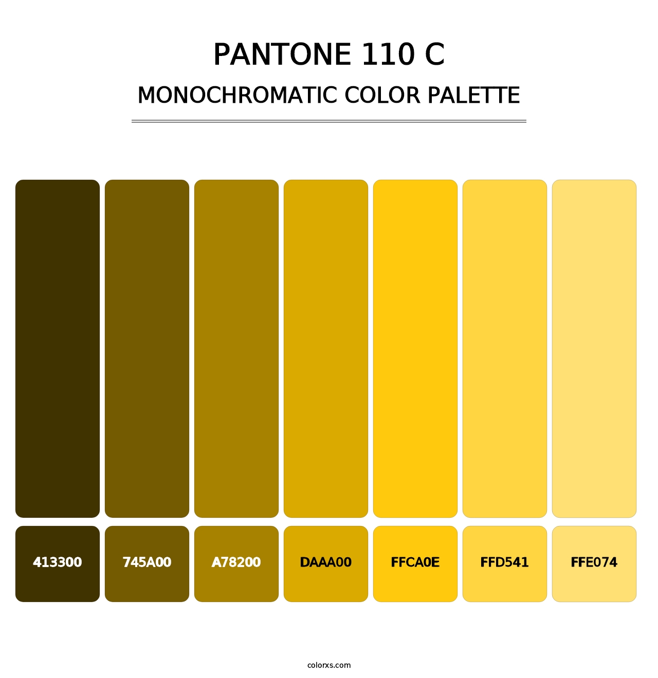 PANTONE 110 C - Monochromatic Color Palette