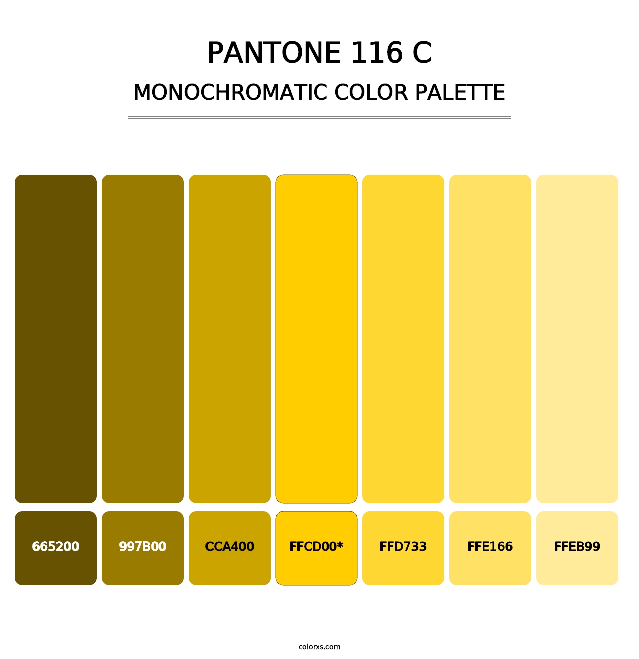 PANTONE 116 C - Monochromatic Color Palette