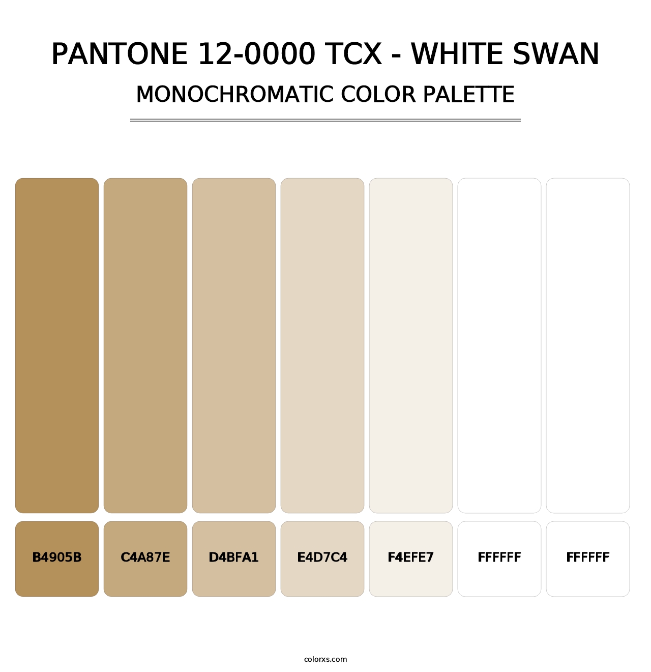 PANTONE 12-0000 TCX - White Swan - Monochromatic Color Palette
