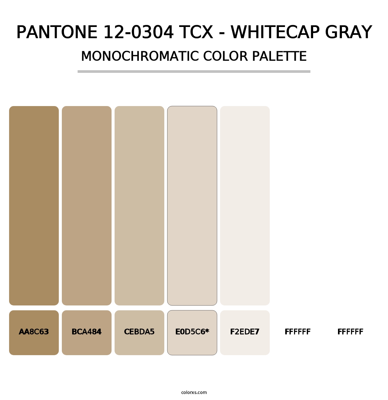 PANTONE 12-0304 TCX - Whitecap Gray - Monochromatic Color Palette
