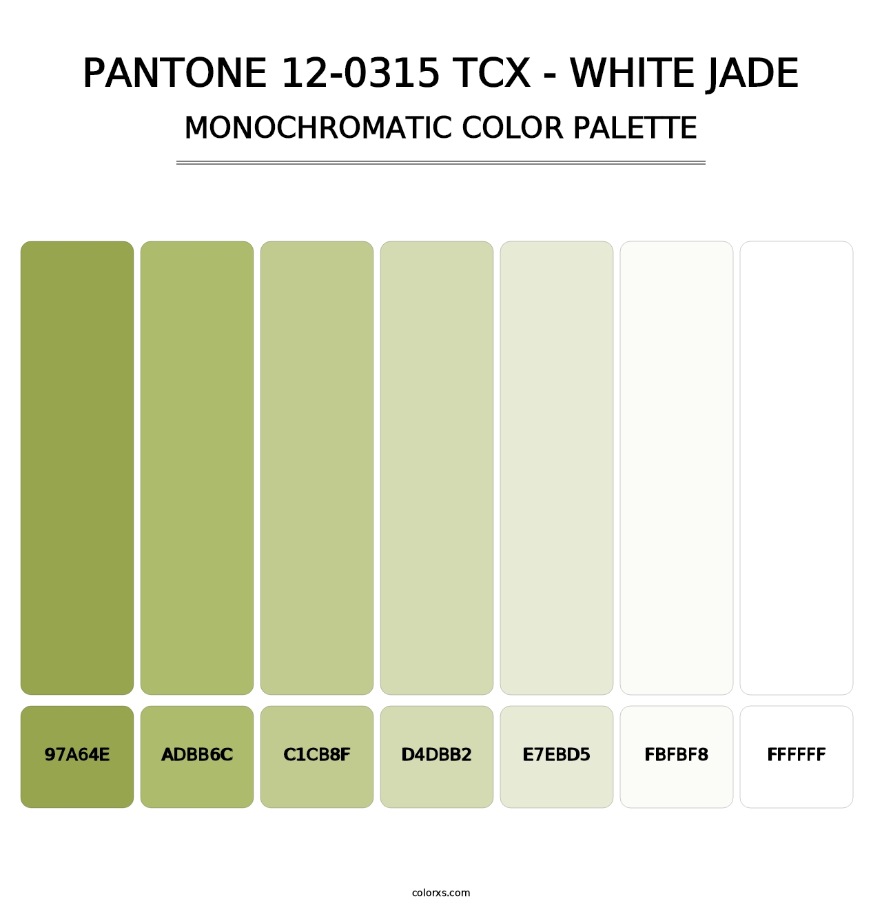 PANTONE 12-0315 TCX - White Jade - Monochromatic Color Palette