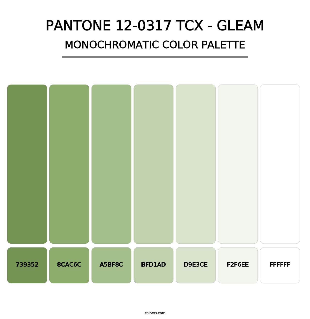 PANTONE 12-0317 TCX - Gleam - Monochromatic Color Palette