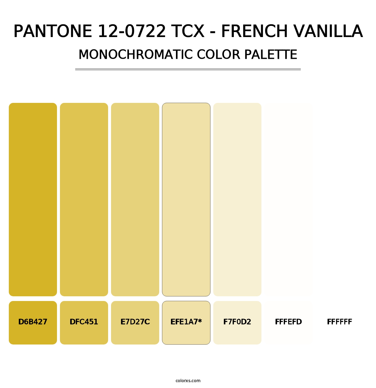 PANTONE 12-0722 TCX - French Vanilla - Monochromatic Color Palette