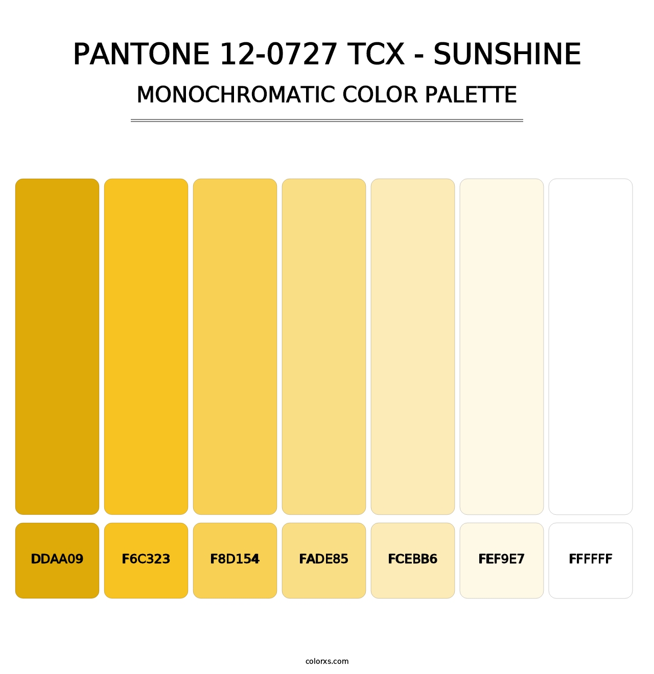 PANTONE 12-0727 TCX - Sunshine - Monochromatic Color Palette