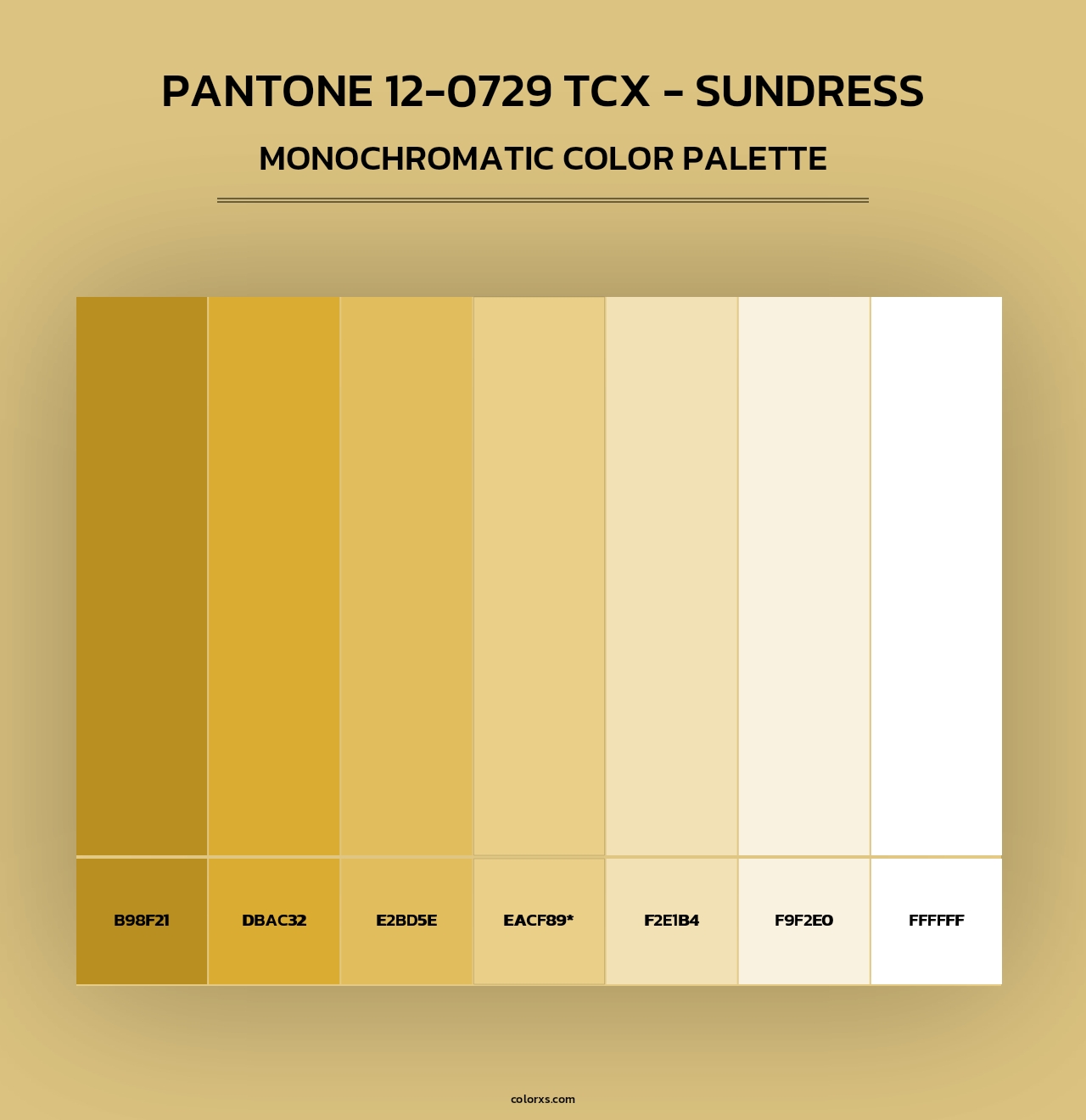 PANTONE 12-0729 TCX - Sundress - Monochromatic Color Palette