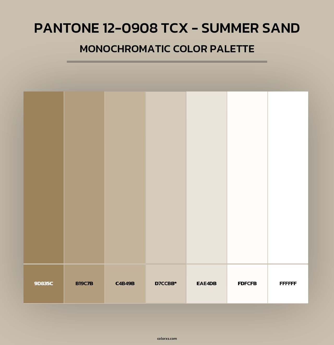 PANTONE 12-0908 TCX - Summer Sand - Monochromatic Color Palette