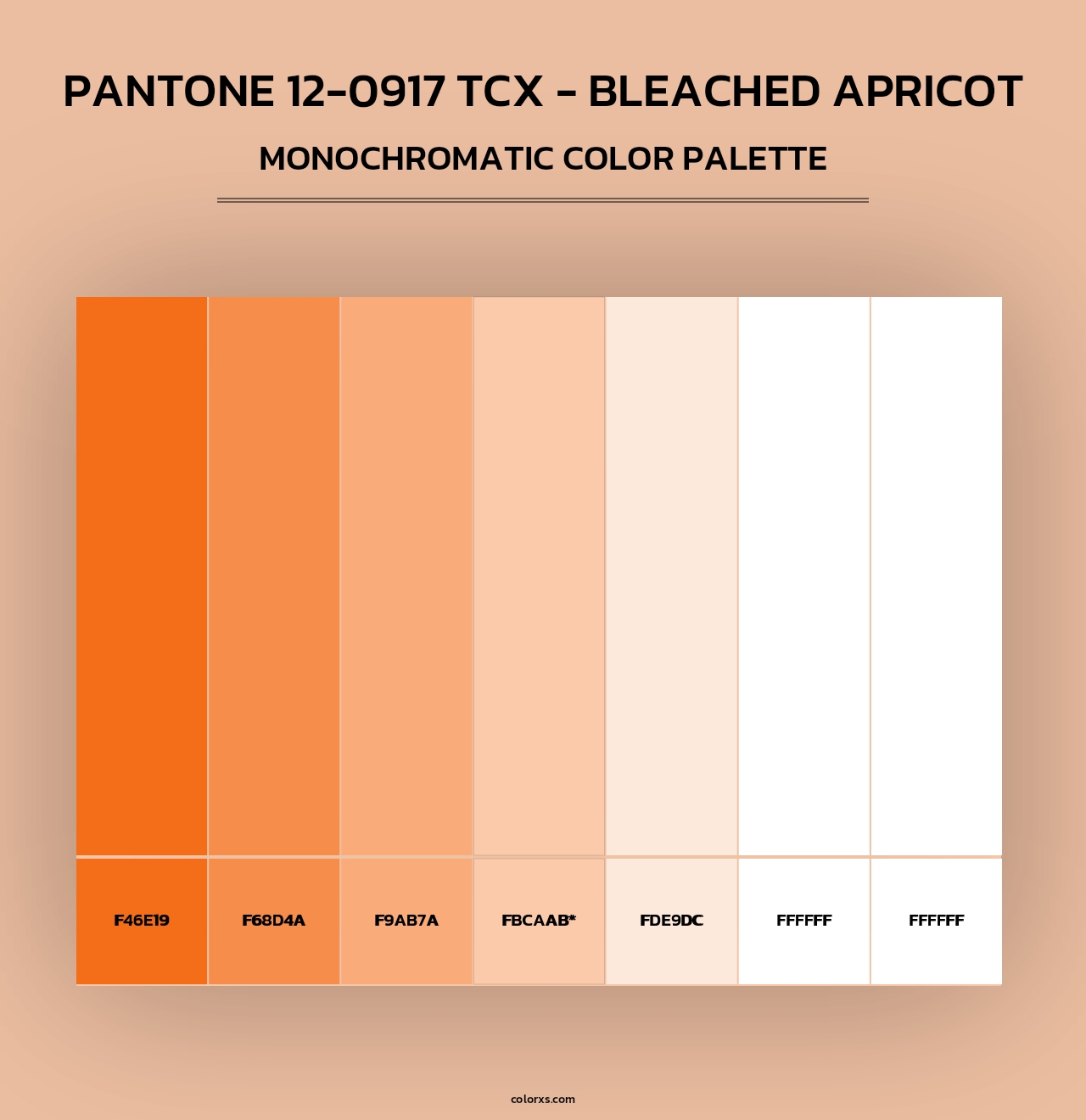 PANTONE 12-0917 TCX - Bleached Apricot - Monochromatic Color Palette