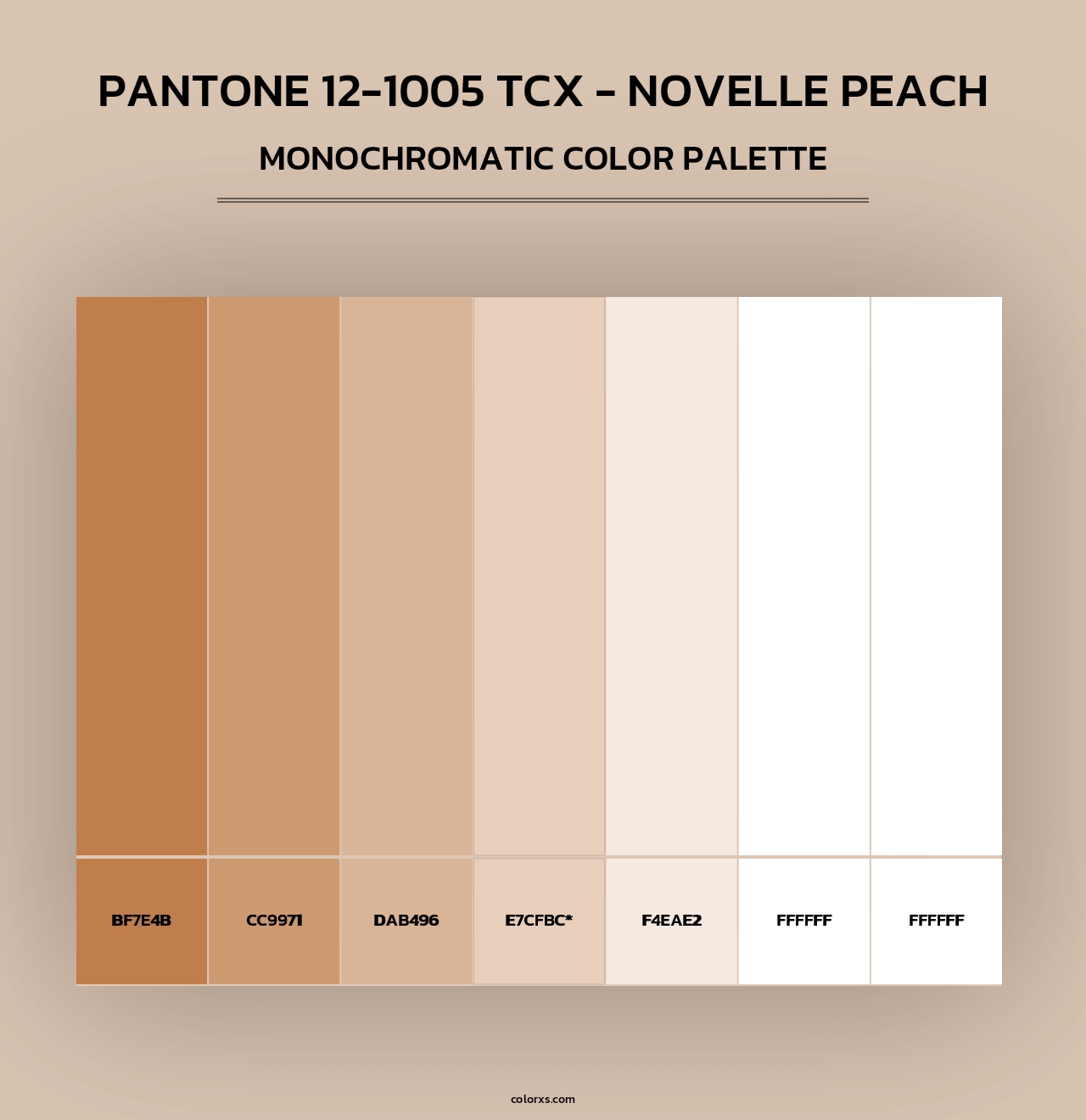 PANTONE 12-1005 TCX - Novelle Peach - Monochromatic Color Palette