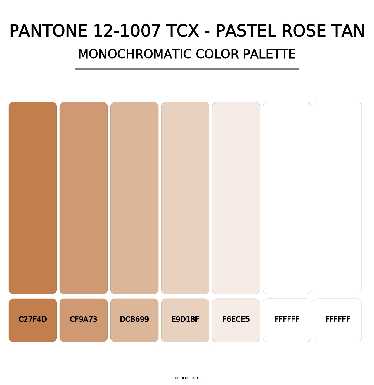 PANTONE 12-1007 TCX - Pastel Rose Tan - Monochromatic Color Palette