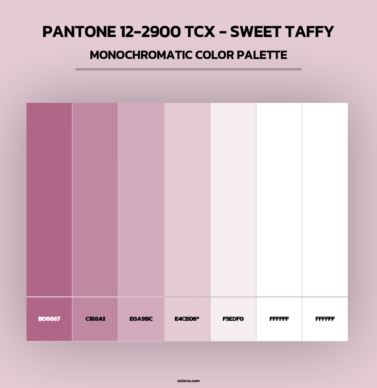 PANTONE 12-2900 TCX - Sweet Taffy - Monochromatic Color Palette