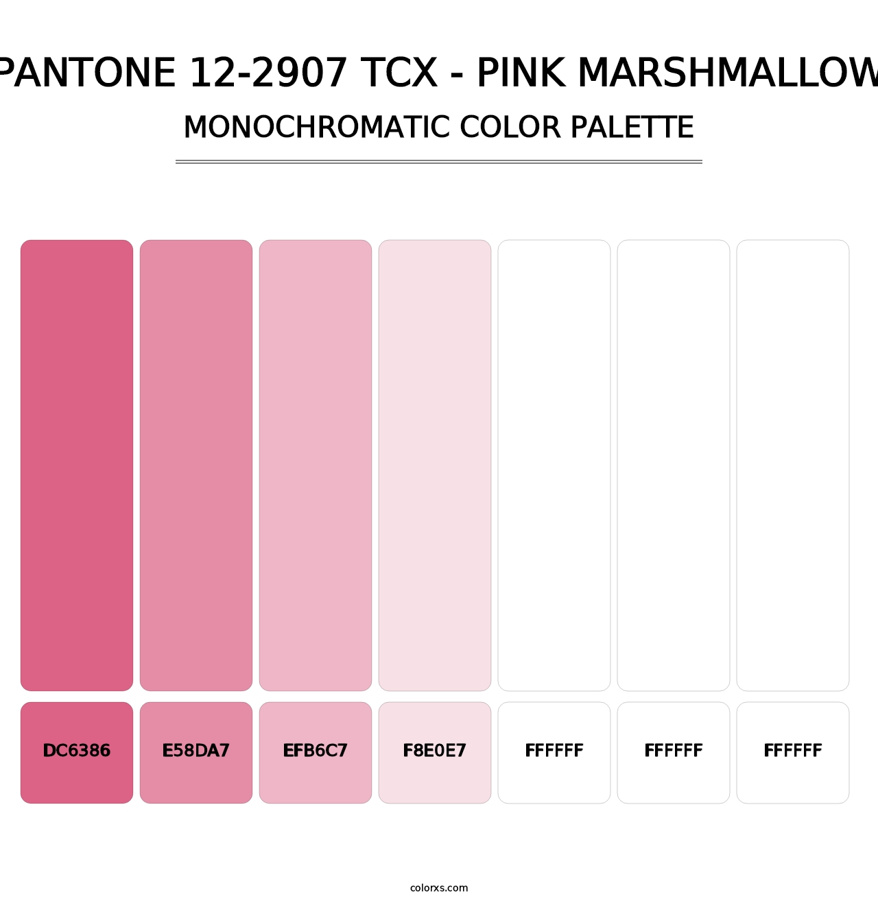 PANTONE 12-2907 TCX - Pink Marshmallow - Monochromatic Color Palette