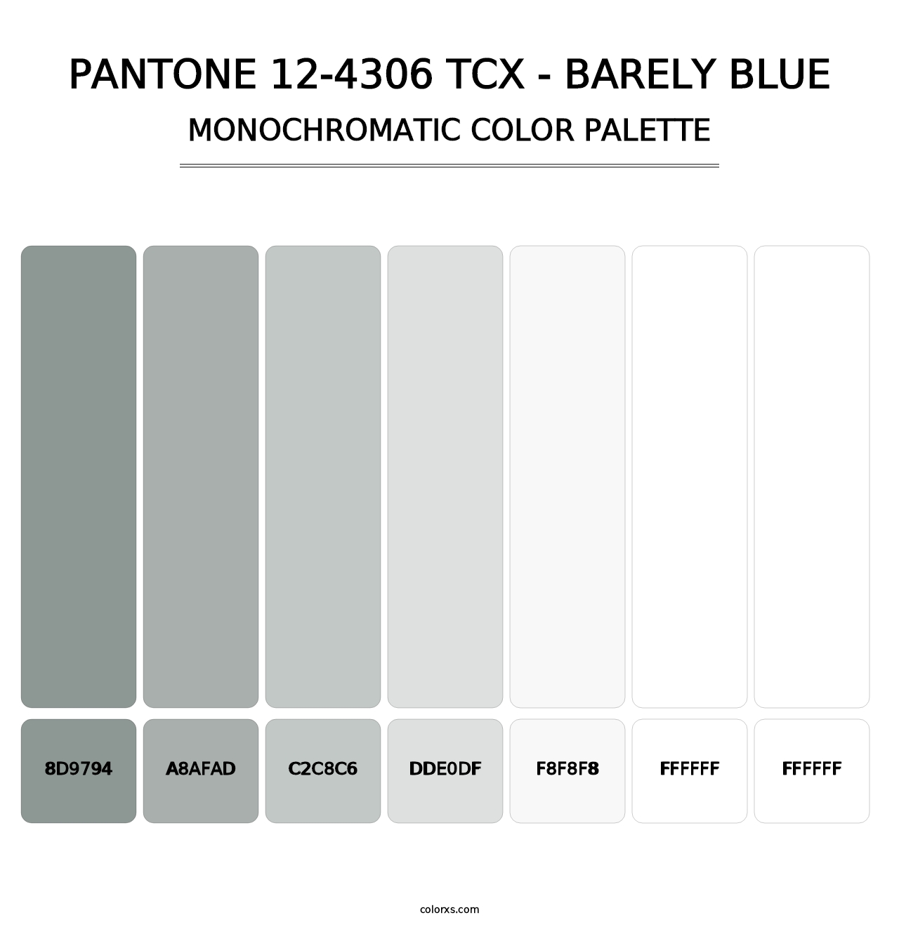 PANTONE 12-4306 TCX - Barely Blue - Monochromatic Color Palette