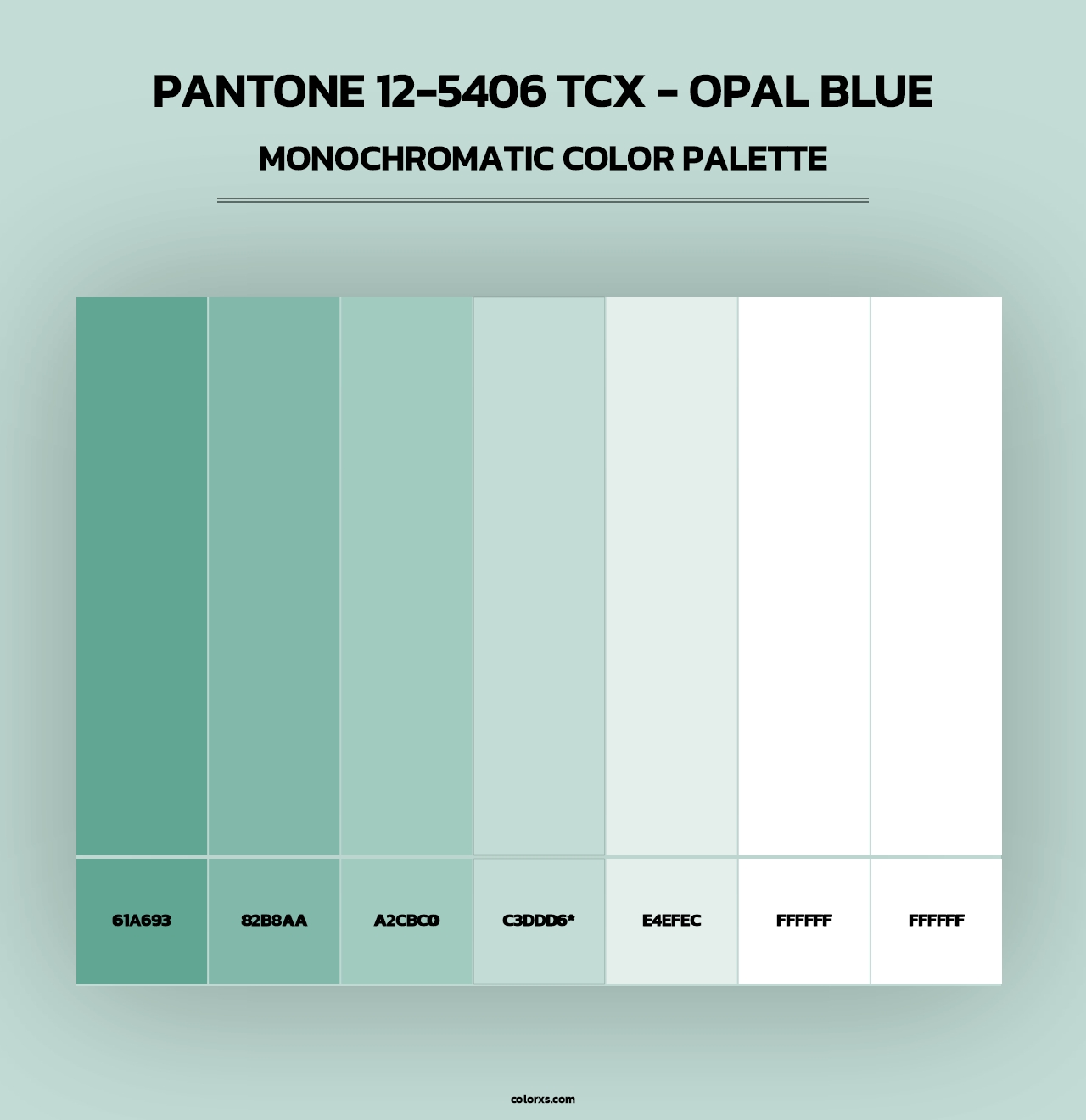PANTONE 12-5406 TCX - Opal Blue - Monochromatic Color Palette