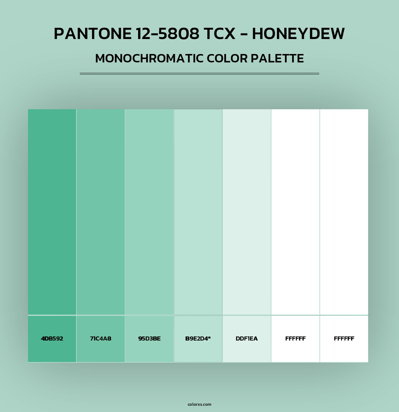 PANTONE 12-5808 TCX - Honeydew - Monochromatic Color Palette