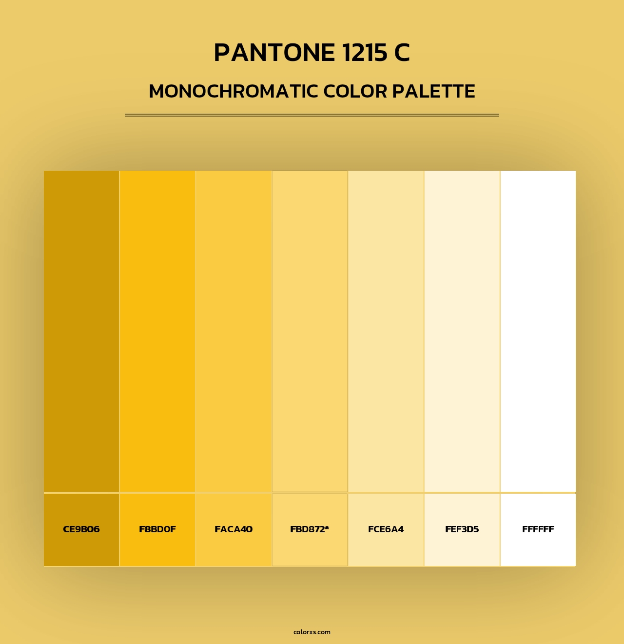 PANTONE 1215 C - Monochromatic Color Palette