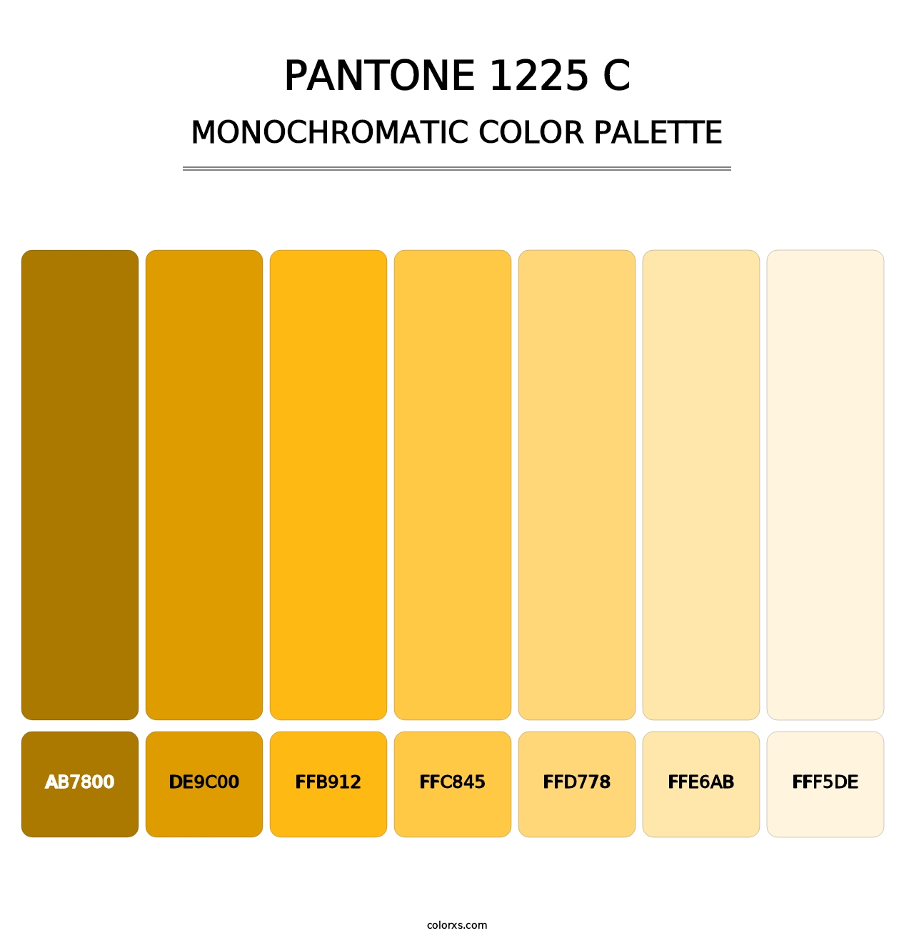 PANTONE 1225 C - Monochromatic Color Palette