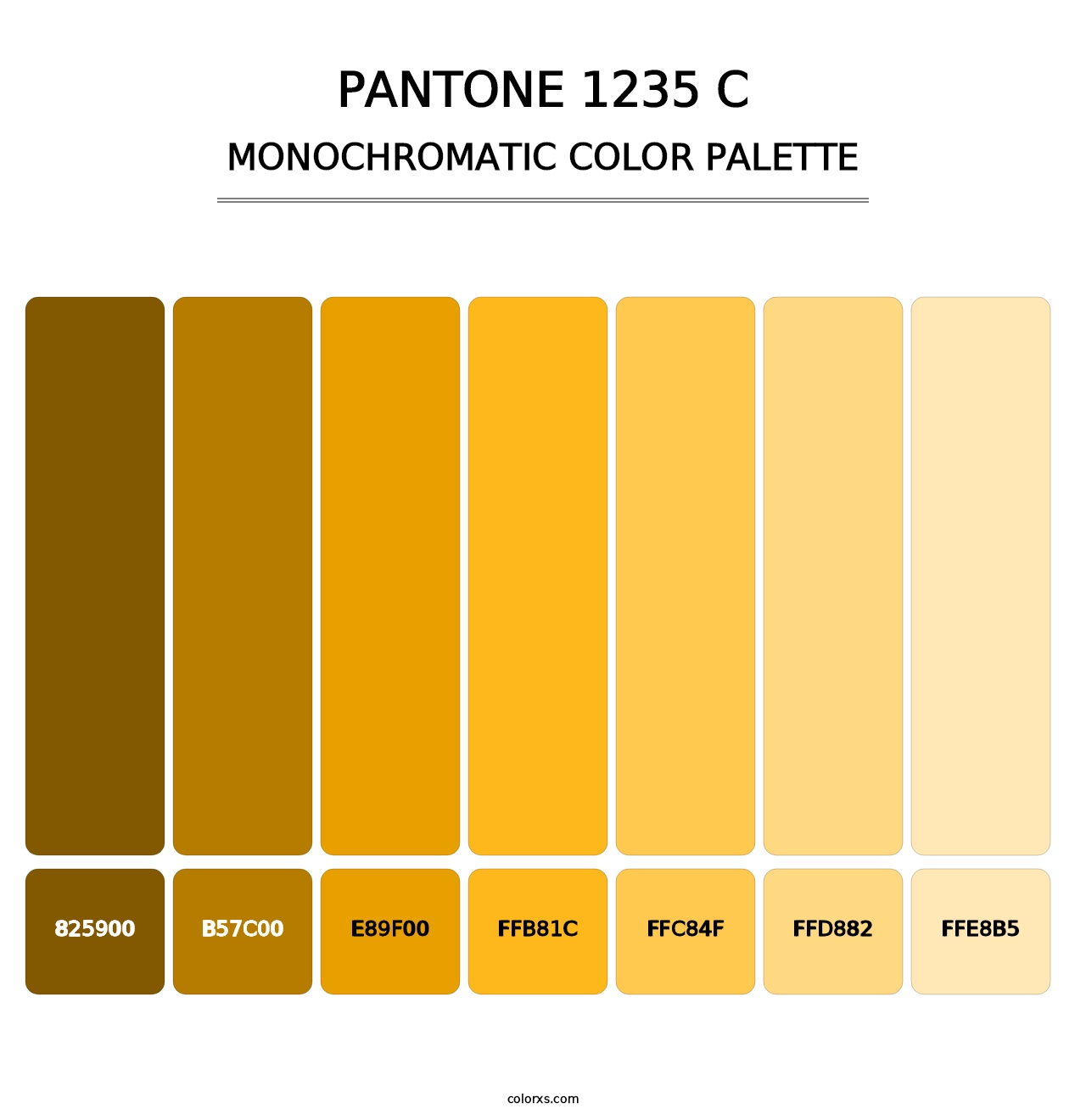 PANTONE 1235 C - Monochromatic Color Palette