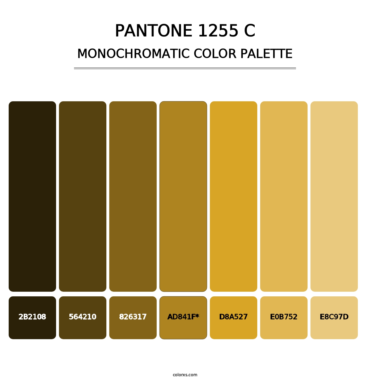 PANTONE 1255 C - Monochromatic Color Palette
