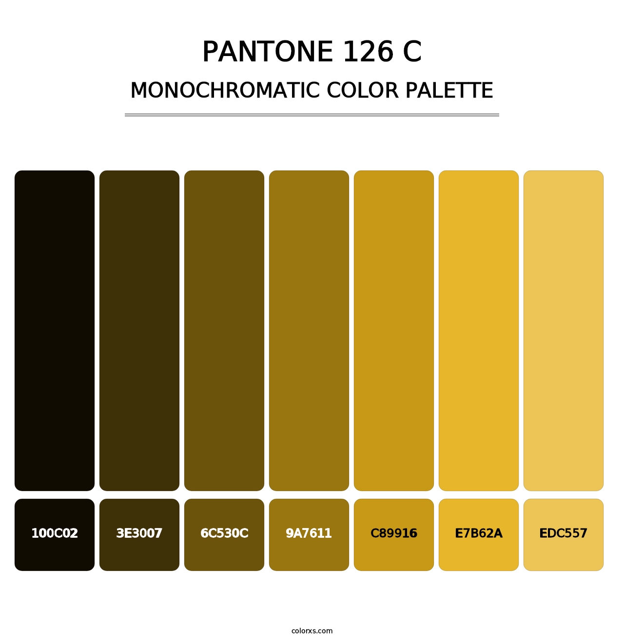 PANTONE 126 C - Monochromatic Color Palette