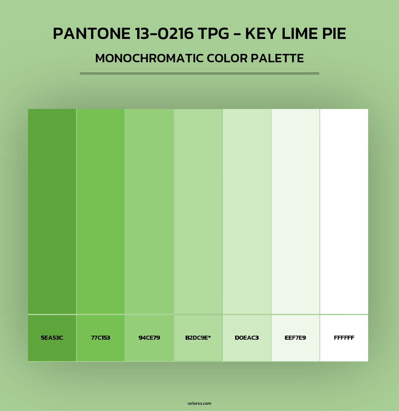 Pantone 13-0216 TPG - Key Lime Pie - Monochromatic Color Palette