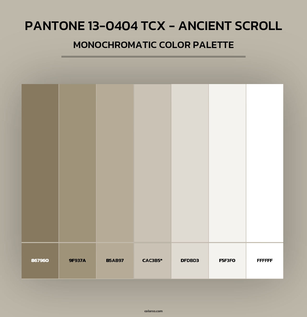PANTONE 13-0404 TCX - Ancient Scroll - Monochromatic Color Palette