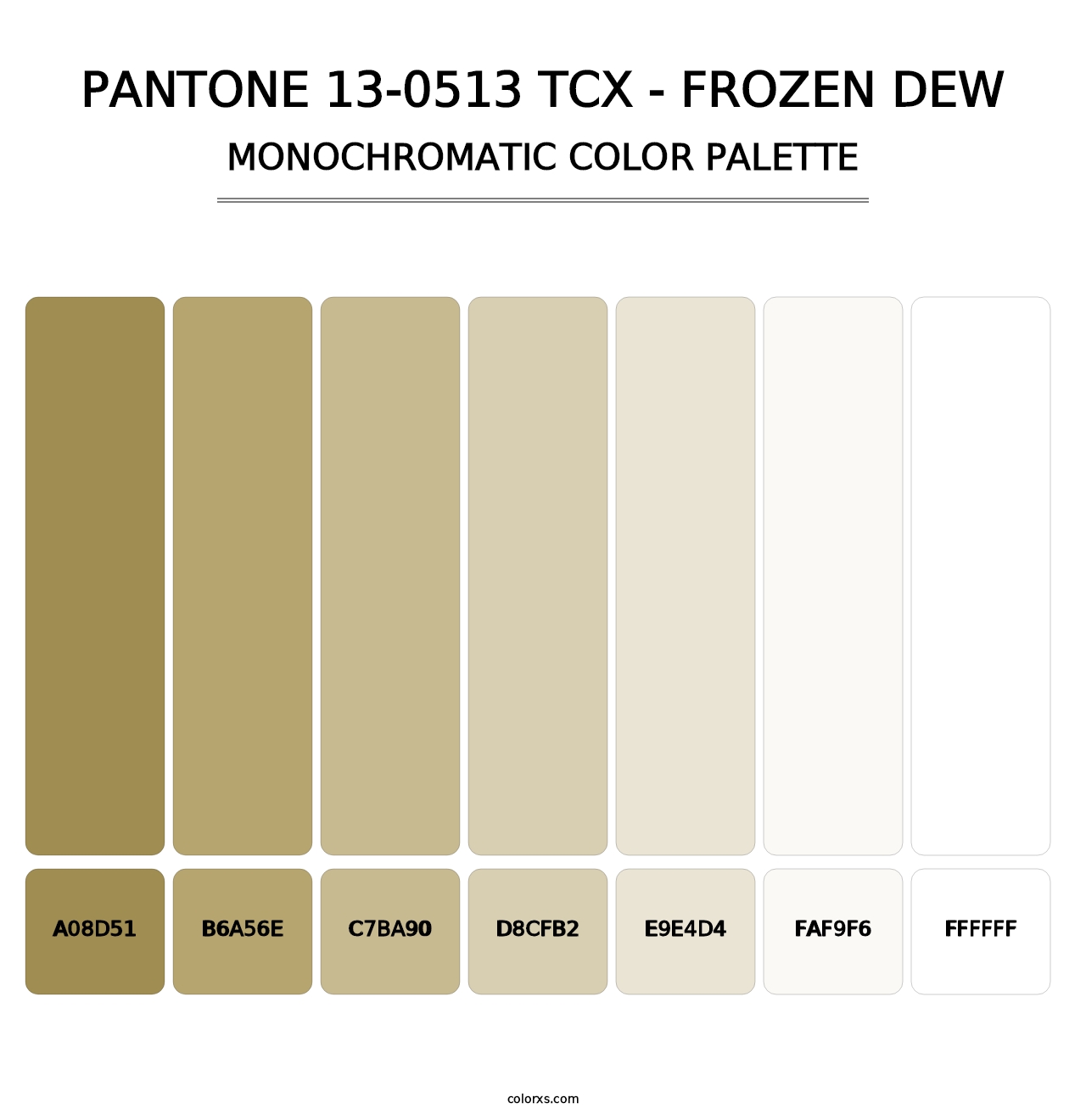 PANTONE 13-0513 TCX - Frozen Dew - Monochromatic Color Palette