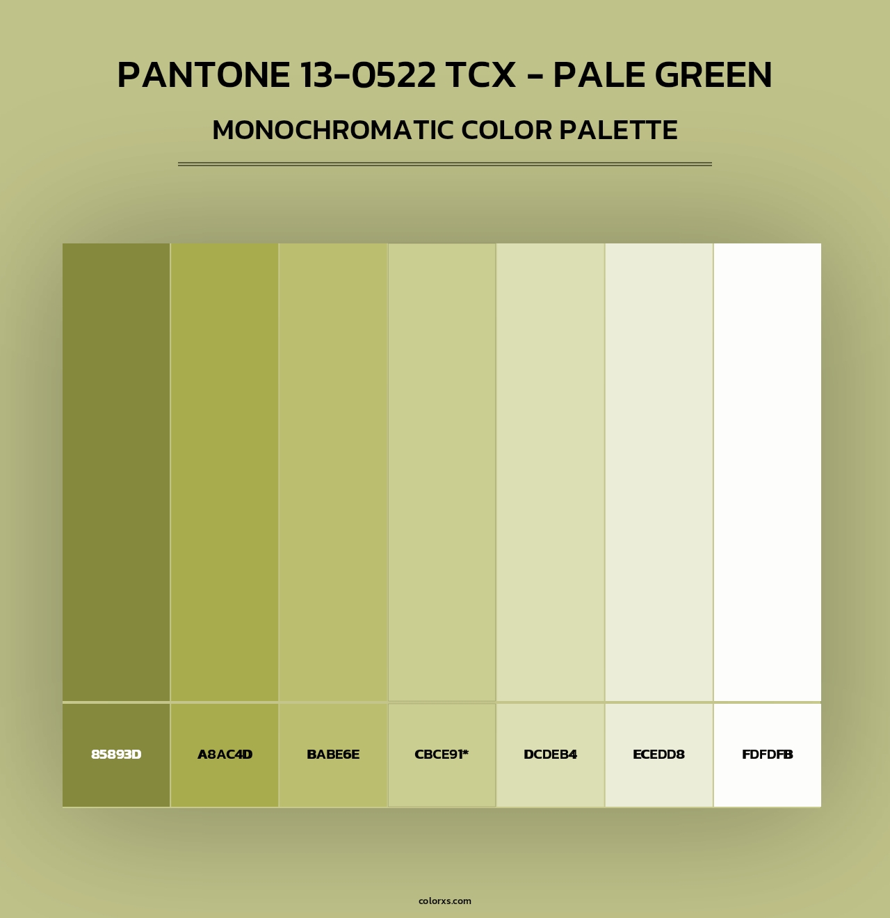 PANTONE 13-0522 TCX - Pale Green - Monochromatic Color Palette
