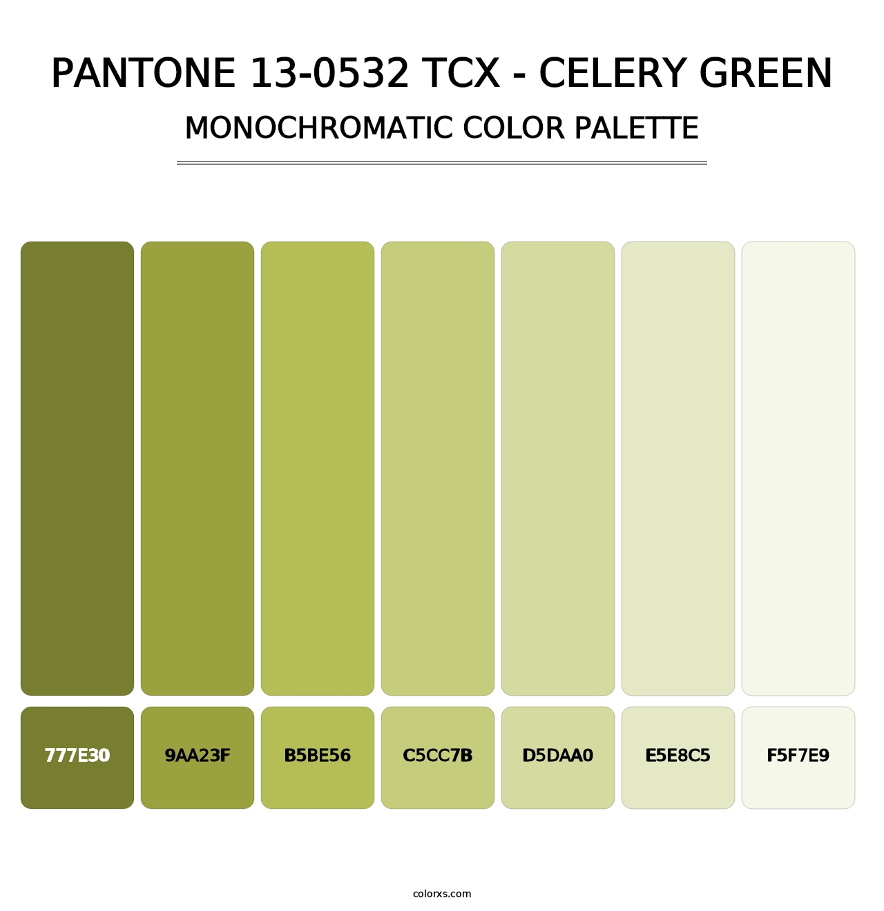 PANTONE 13-0532 TCX - Celery Green - Monochromatic Color Palette
