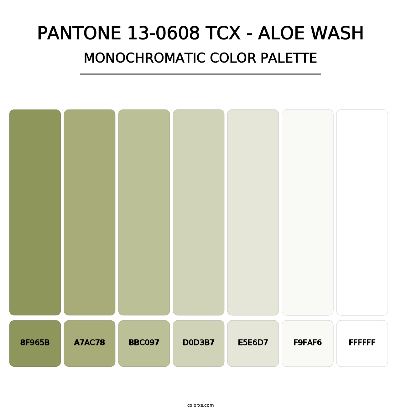 PANTONE 13-0608 TCX - Aloe Wash - Monochromatic Color Palette