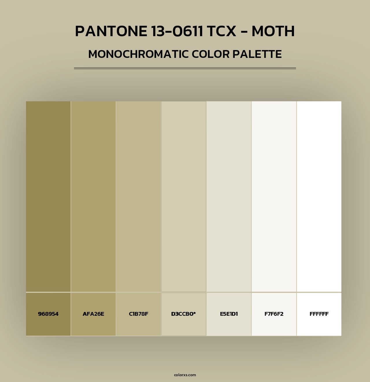 PANTONE 13-0611 TCX - Moth - Monochromatic Color Palette