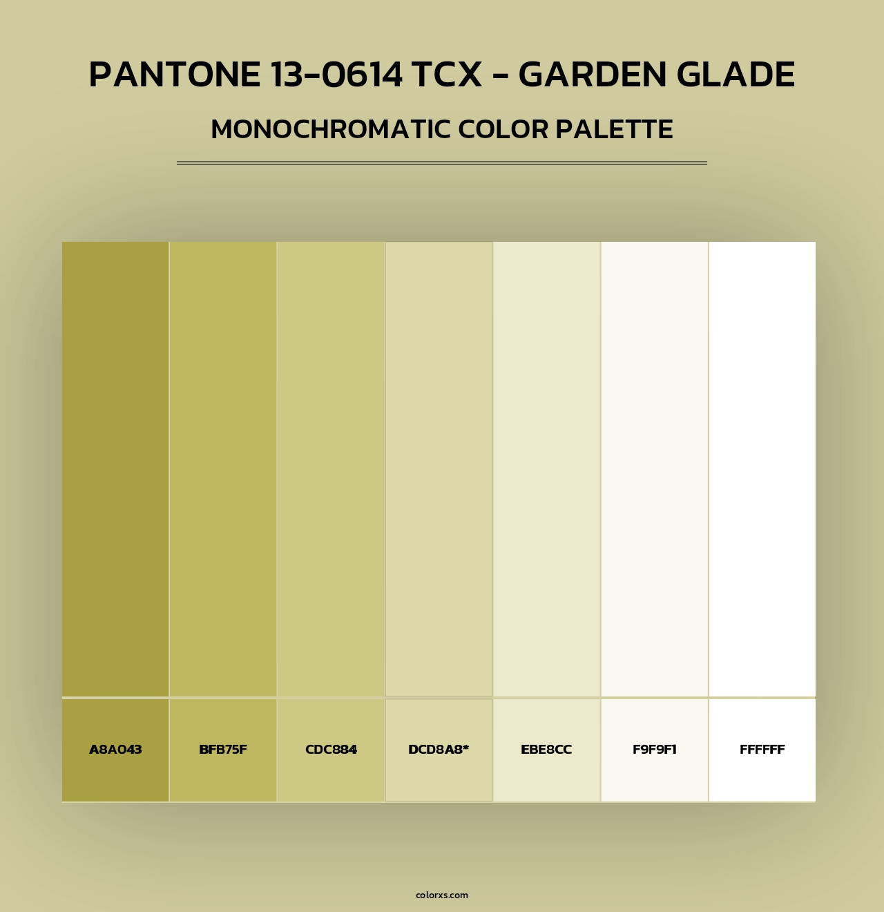 PANTONE 13-0614 TCX - Garden Glade - Monochromatic Color Palette