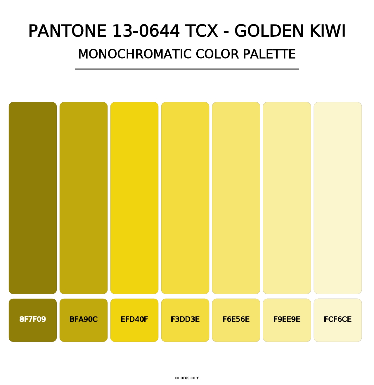 PANTONE 13-0644 TCX - Golden Kiwi - Monochromatic Color Palette