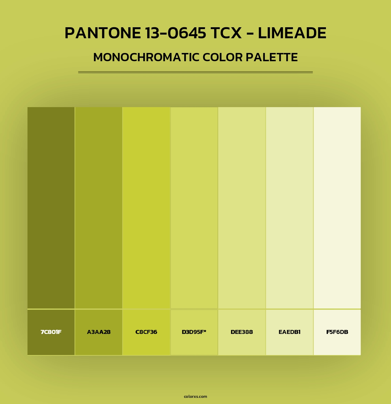 PANTONE 13-0645 TCX - Limeade - Monochromatic Color Palette