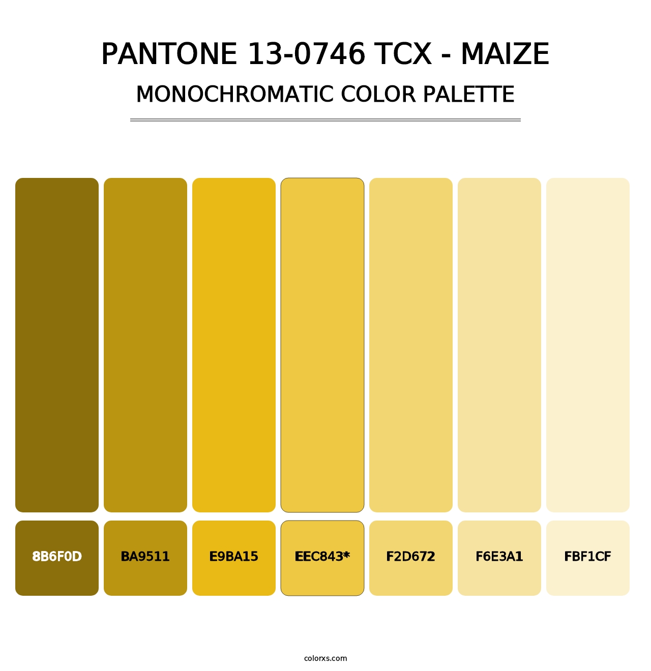 PANTONE 13-0746 TCX - Maize - Monochromatic Color Palette