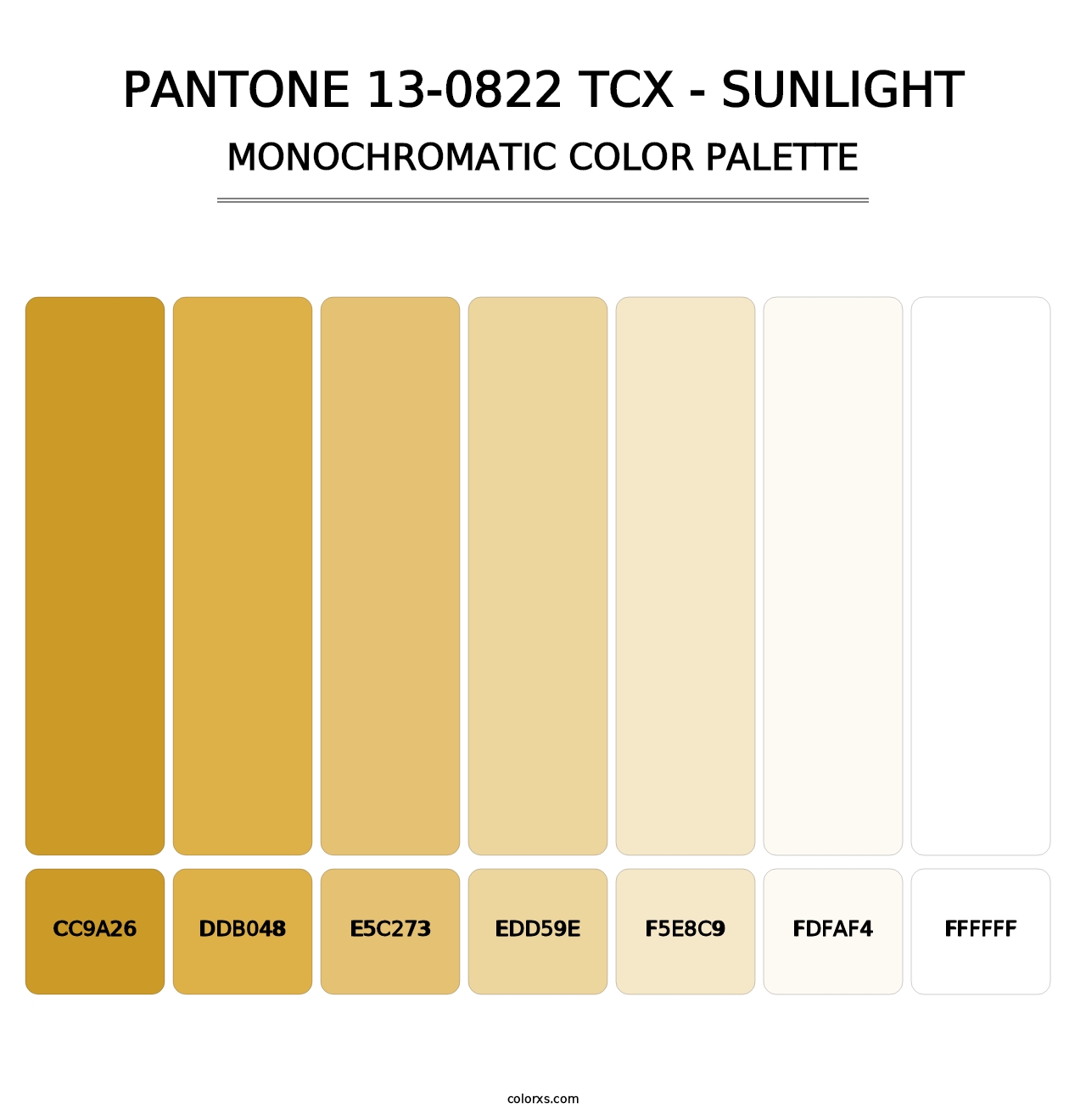 PANTONE 13-0822 TCX - Sunlight - Monochromatic Color Palette