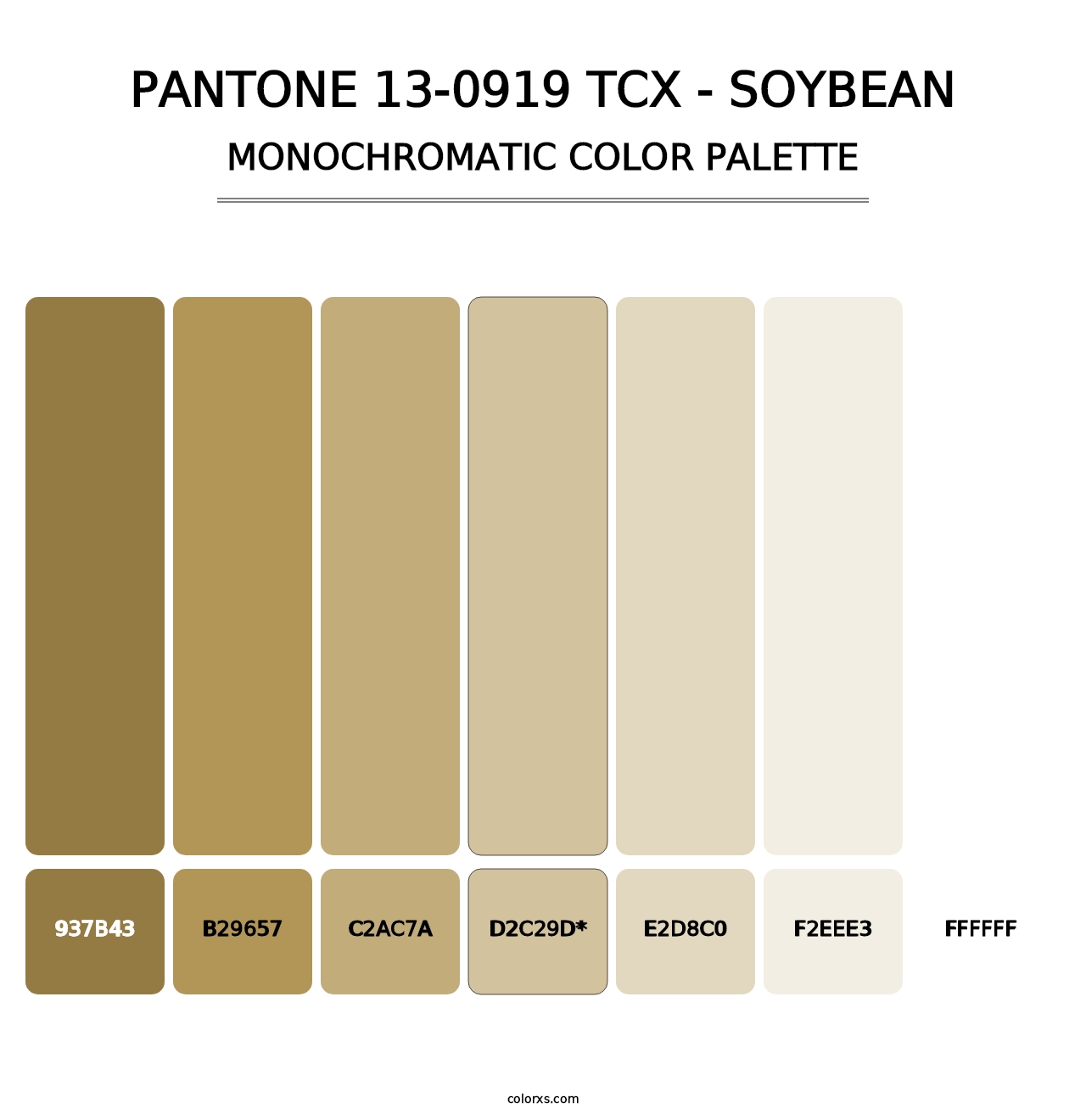 PANTONE 13-0919 TCX - Soybean - Monochromatic Color Palette