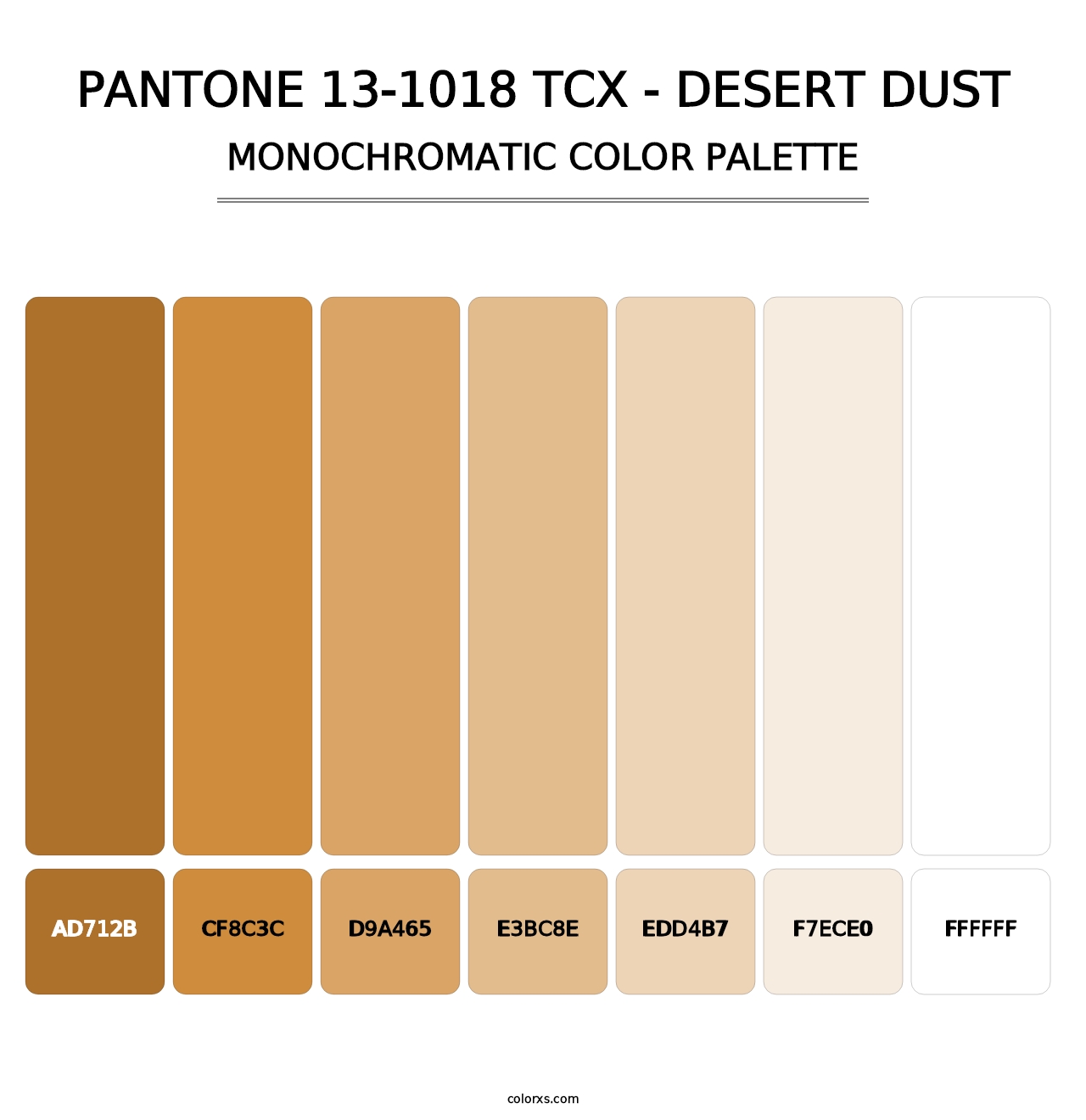 PANTONE 13-1018 TCX - Desert Dust - Monochromatic Color Palette