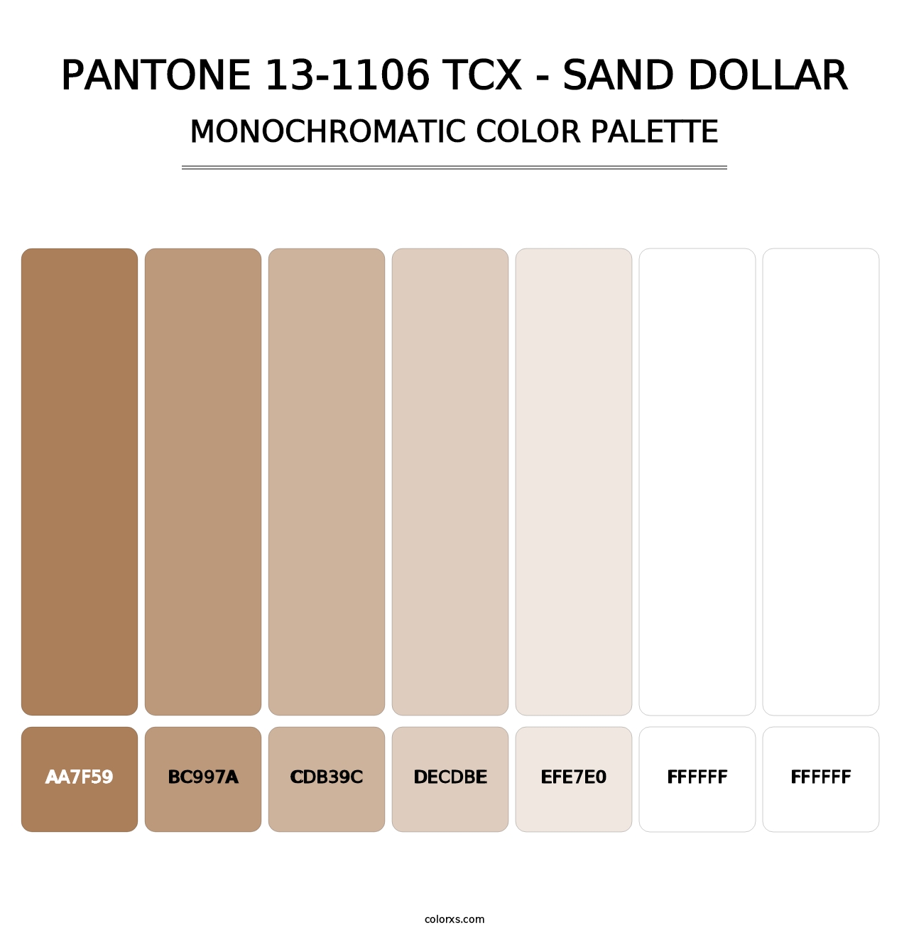 PANTONE 13-1106 TCX - Sand Dollar - Monochromatic Color Palette
