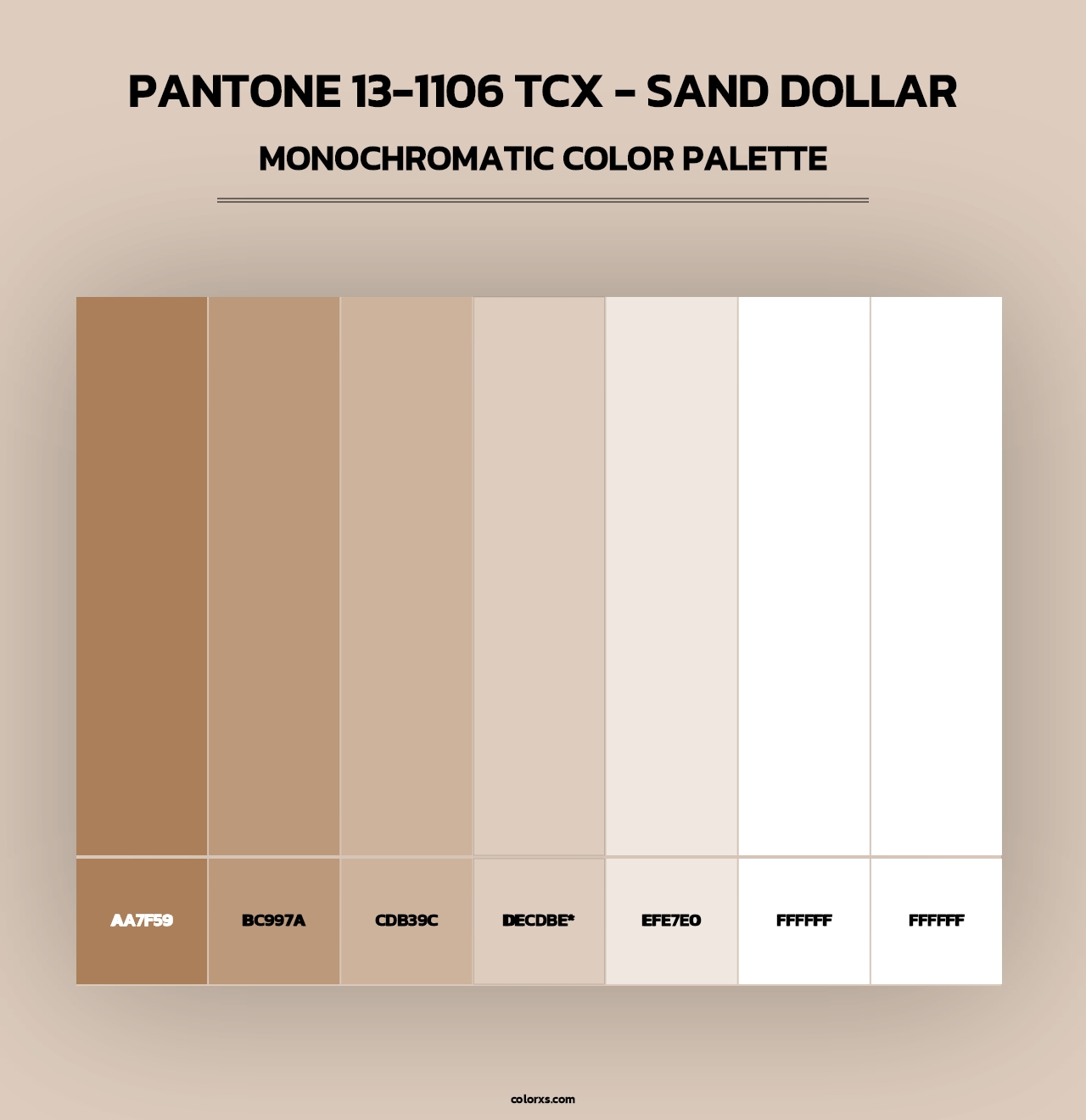 PANTONE 13-1106 TCX - Sand Dollar - Monochromatic Color Palette