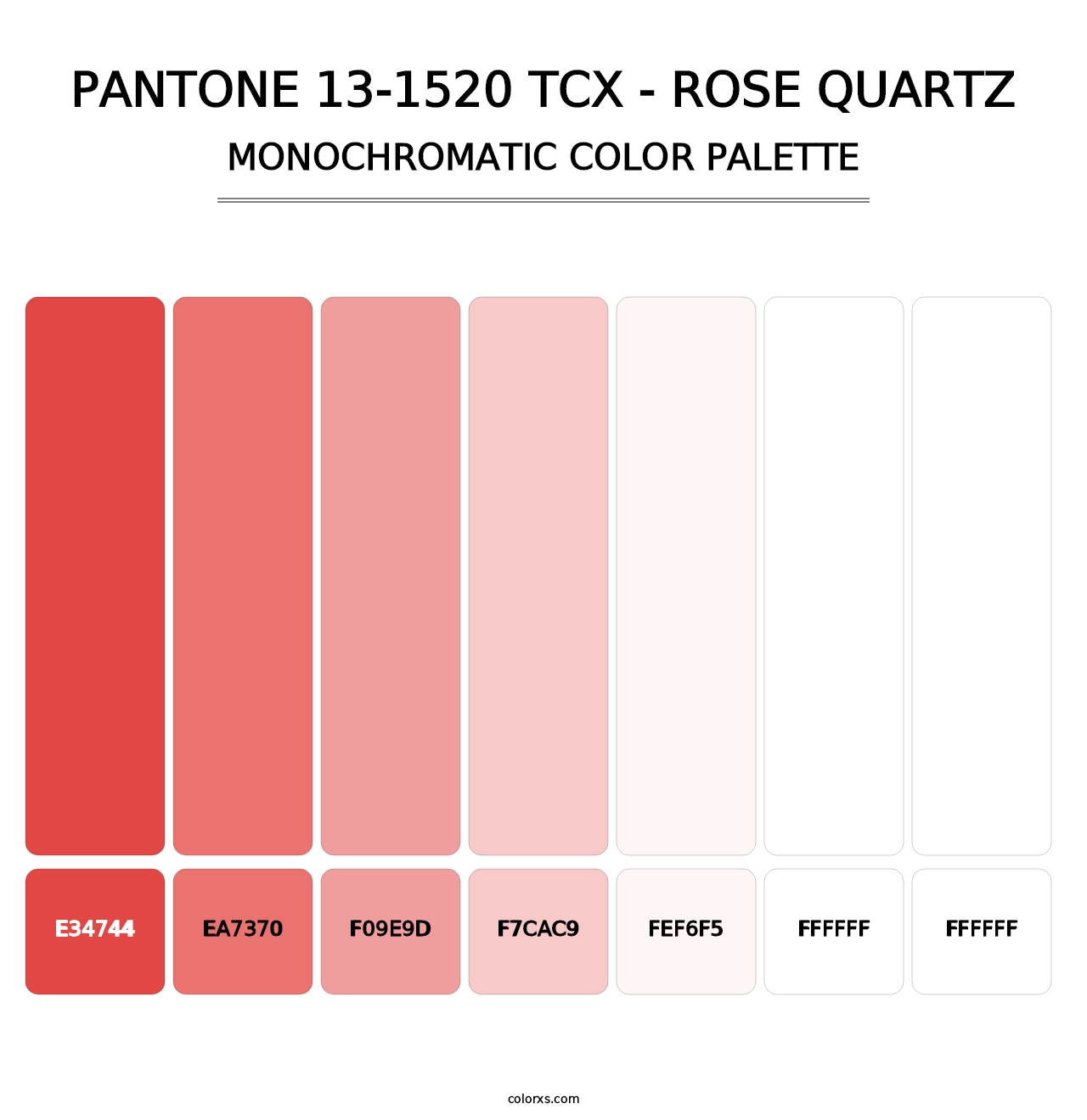 PANTONE 13-1520 TCX - Rose Quartz - Monochromatic Color Palette