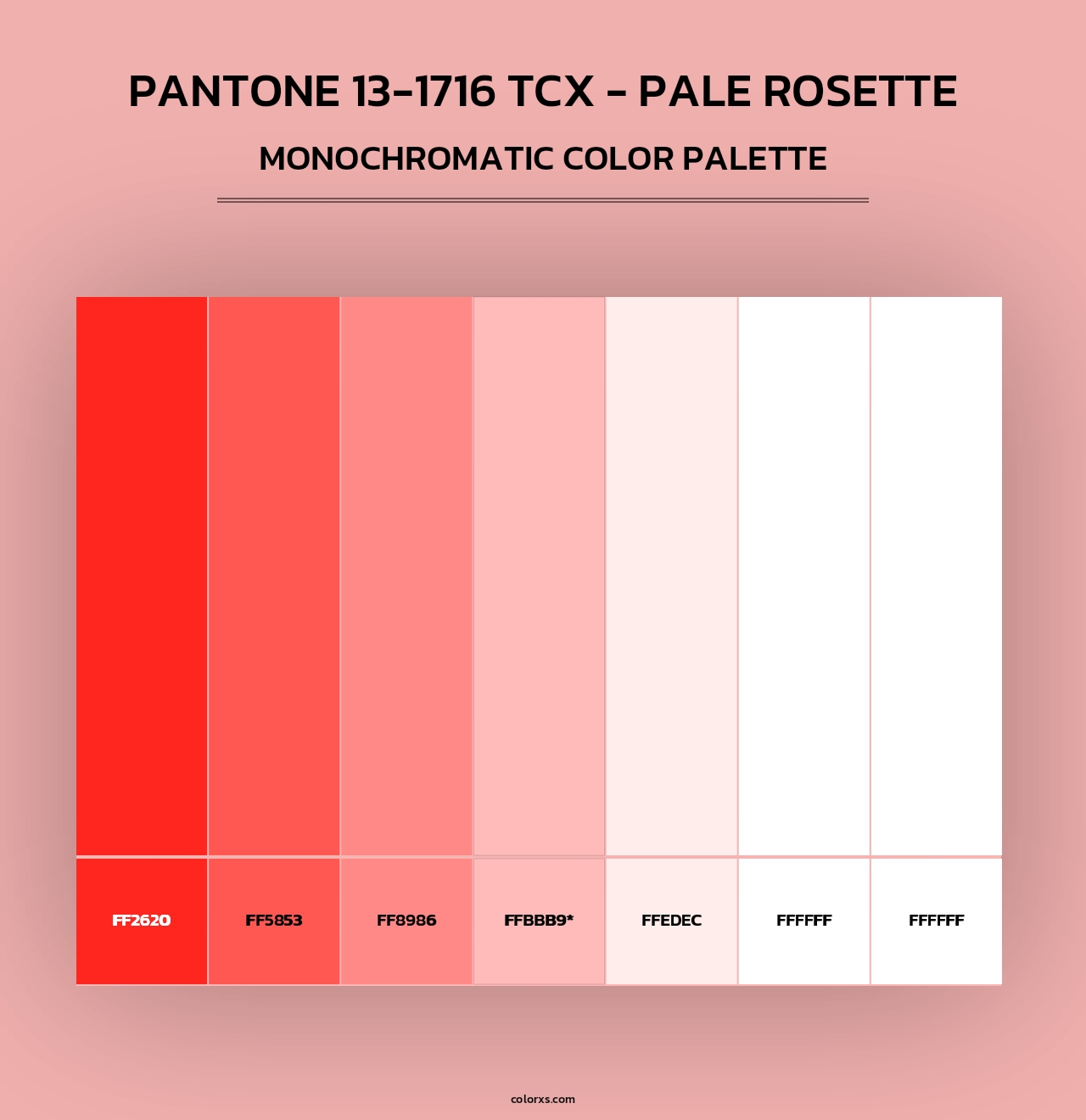 PANTONE 13-1716 TCX - Pale Rosette - Monochromatic Color Palette