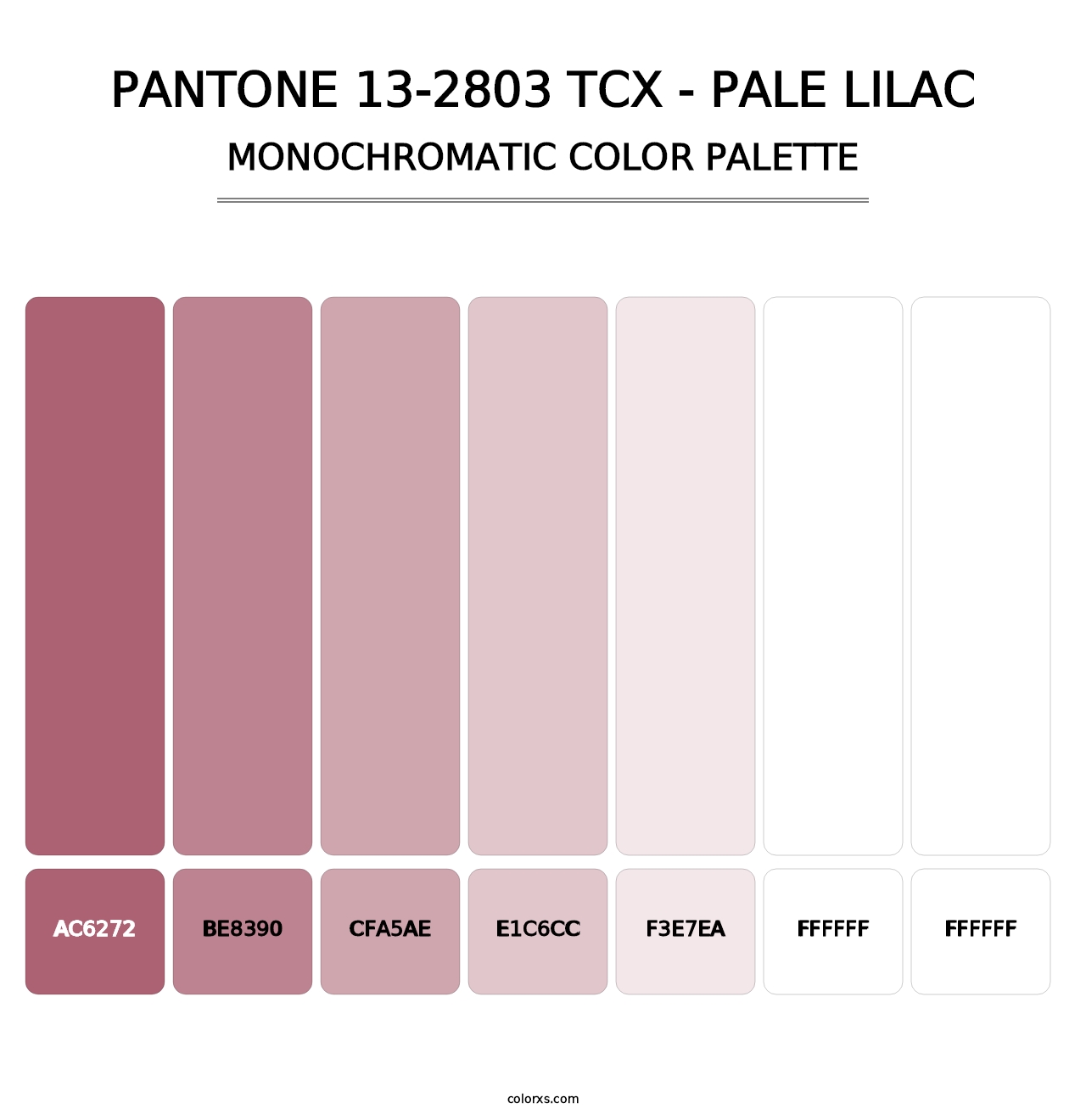 PANTONE 13-2803 TCX - Pale Lilac - Monochromatic Color Palette
